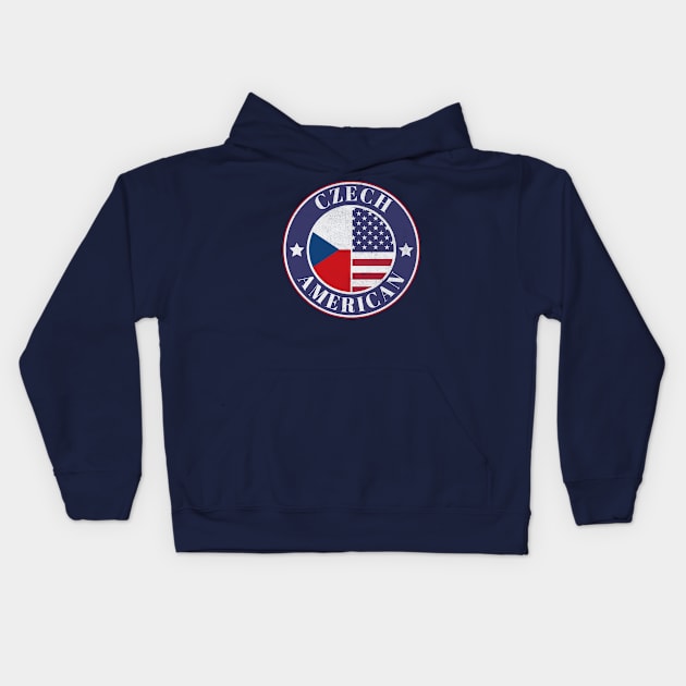 Proud Czech-American Badge - Czech Republic Flag Kids Hoodie by Yesteeyear